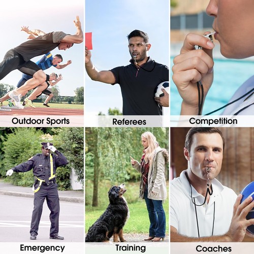 Whistles with Lanyard, Sports Whistle for Coach, Referee, School - Picture 2 of 6