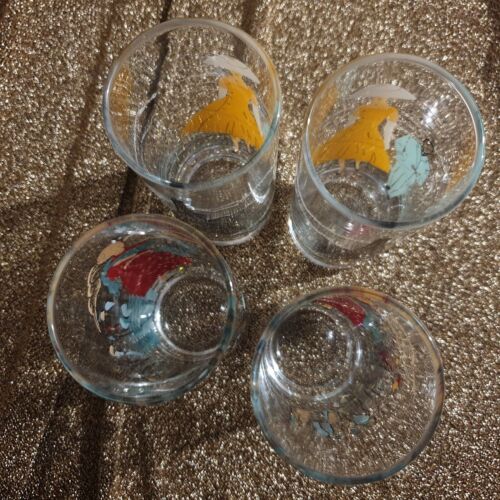 4x Drinking Glasses High Tall Ball Vintage Fashion Print Glass Eiffel Tower Lot - Picture 4 of 7