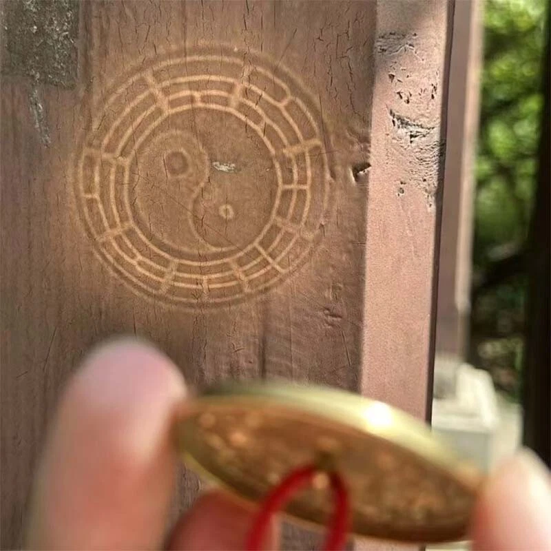 Espejo Cobre Transparente Transparente Diagrama Bagua Taiji Puro Hecho a Mano Foto 2 de 4