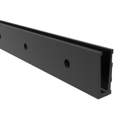 Aluprofil Ganzglasgeländer U-Profil Seitenverankerung schwarz eloxiert 2500mm
