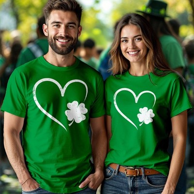 Herren Damen Herz lustige St. Patricks Day T-Shirts Tee Irish Green Parade #STPD