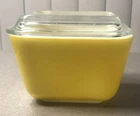 Pyrex 1-1/2 Cup Refrigerator Dish 501B With Lid Yellow 12, Vintage