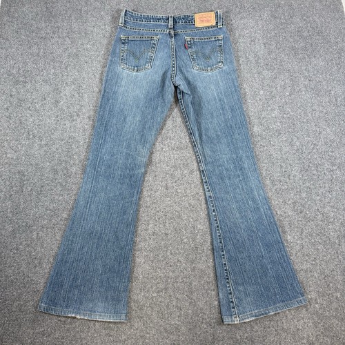 Levi's 519 Jeans Junior 1 M (Fits 28x30) Low Flare Denim Stretch Medium Wash - Picture 2 of 14