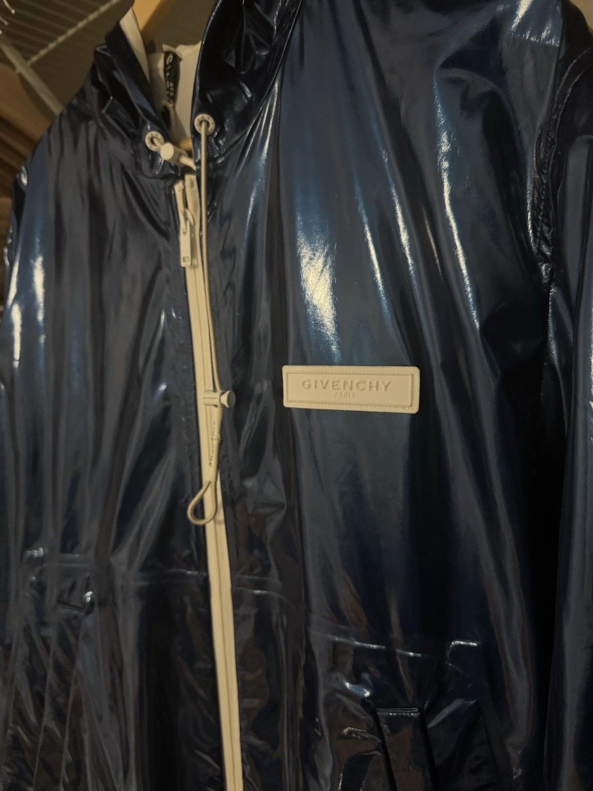 Givenchy — Givenchy Blue Varnished Windbreaker Jacket