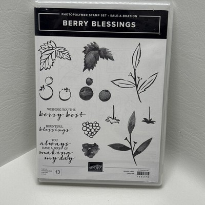Stampin' Up Berry Blessings Stamp Set - NEW - Retired Photopolymer