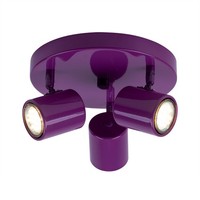 Kinderzimmerleuchte Deckenlampe Flurleuchte 3-Flammig GU10 Lila Led Beweglich