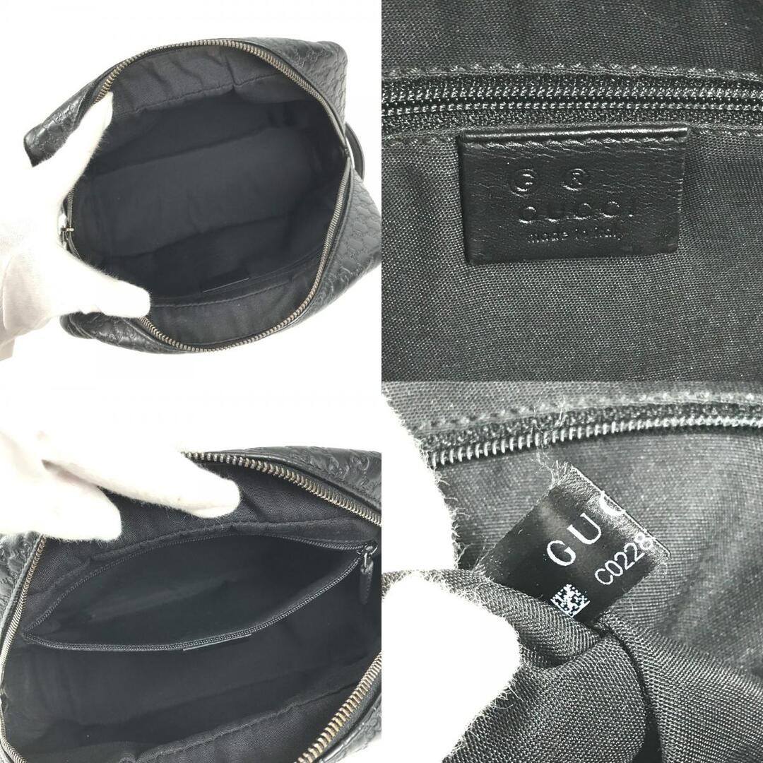 Gucci GG Logo Clutch Bag Black Leather Used with Handle Unisex thumbnail 9