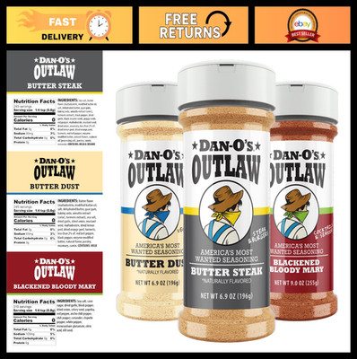 Dan-O s Outlaw Seasoning Variety Pack   3 Bottle Set   Butter Dust, Butter Steak