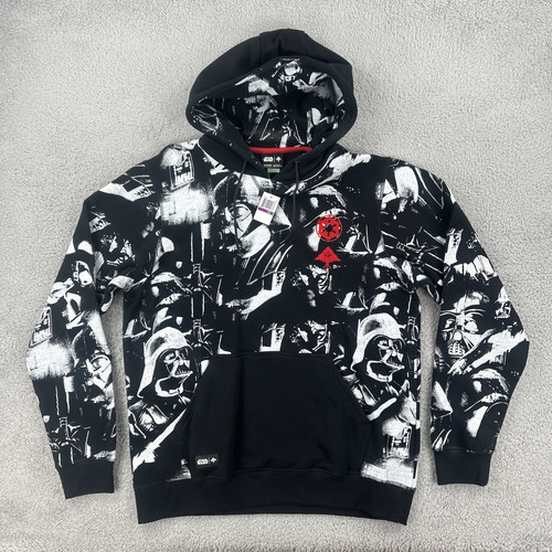 Vintage LRG X Star Wars Y2K 2XL All Over Print Black Hoodie Darth Vader Neu mit Etikett - Bild 1 von 24