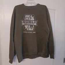 Surly Brewing Co Sweatshirt Adult XL Green  Crew Neck Sweatshirt