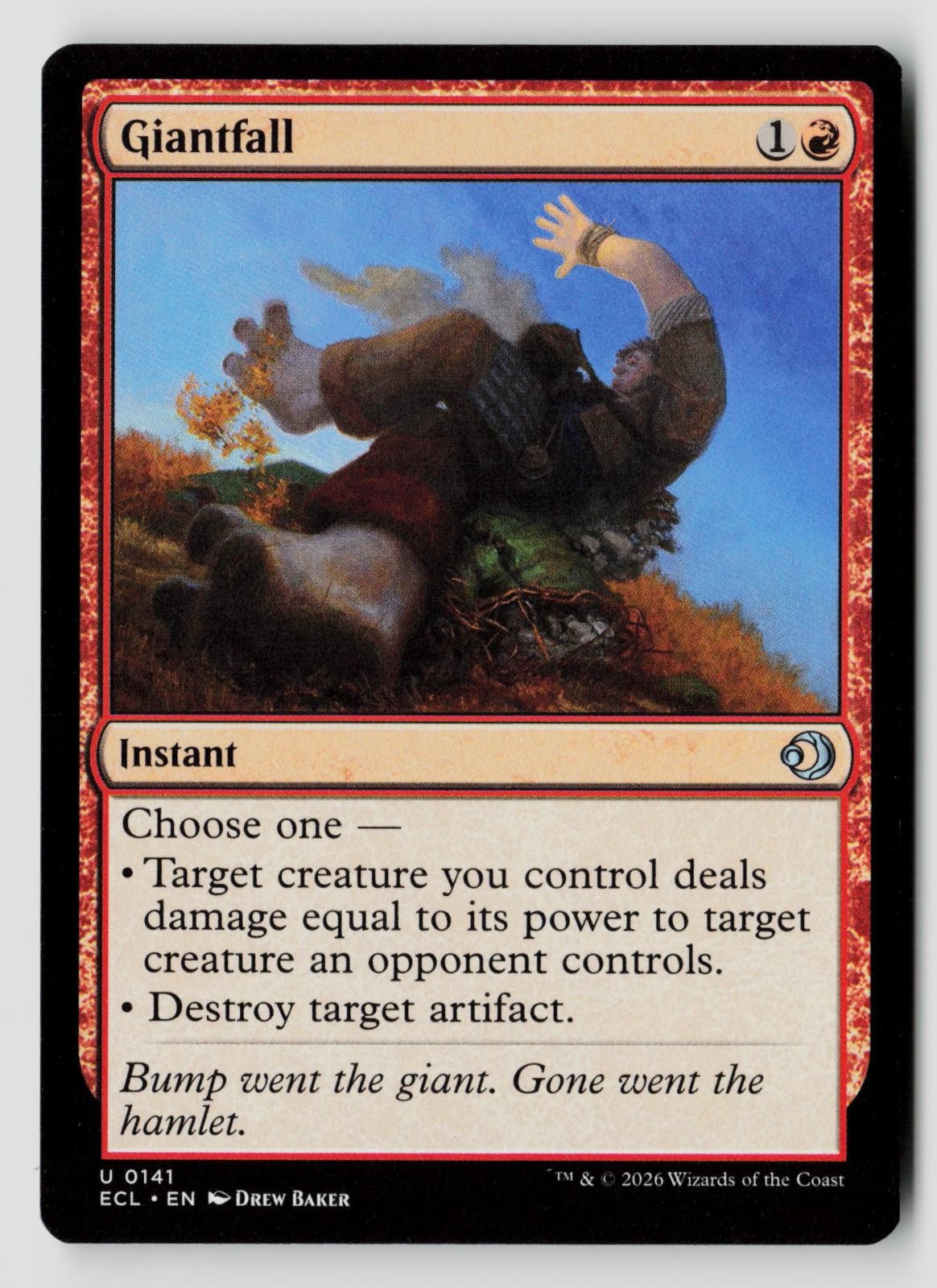 Giantfall 141 Uncommon Lorwyn Eclipsed Magic: The Gathering Near Mint