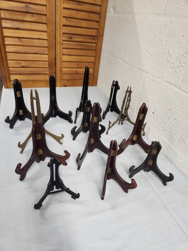 Bulk Lot 13 Tabletop Easels Plate Holders Art Photo Display Stands Multi Size
