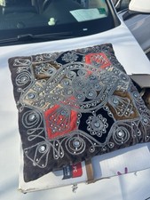 Hand Embroidered Moroccan Or Indian Kutchi Mirror Work Throw Pillow SHISHA