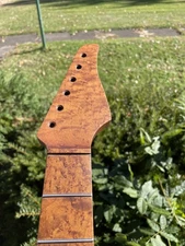 AAAA Roasted Birdseye Maple Strat Beak Head Neck Handcrafted In The USA