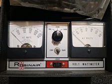ROBINAIR VOLT-WATTMETER 12865, WITH CABLES IN A CARRYING LEATHER CASE, GREAT