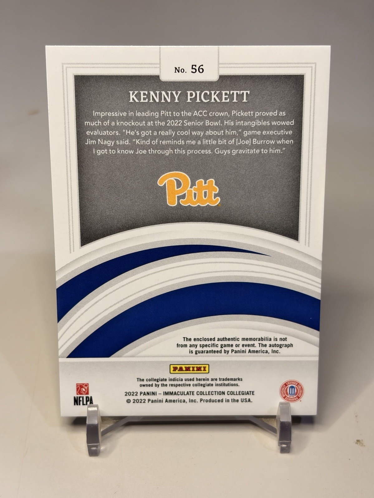 2022 Panini Immaculate Collegiate Rookie Auto Gold /10 Kenny Pickett RA-KPI view 2