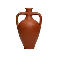 Terracotta Double Handled Amphora Water Jug, Clay Pitcher, Wine Carafe, Home ...