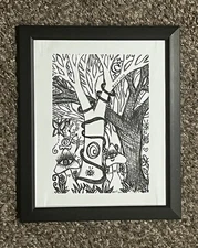 Framed Print, Original Artwork, Original Sketchbook Drawing, 8.5in by 11in Frame