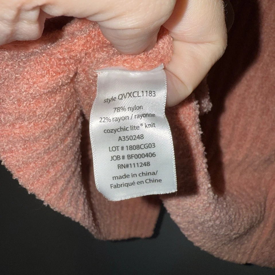 Cardigã Barefoot Dreams CozyChic Lite com nervuras 1X bolsos coral praia aconchegante - Imagem 4 de 4