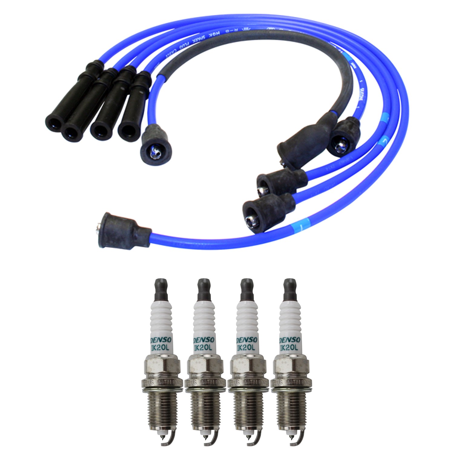 NGK Wire Set  Denso 4 Iridium Power Spark Plugs Kit for MX-6 Probe 626 2.2L L4