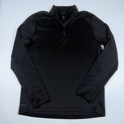 Layer 8 Quarter Zip Pullover Mens Medium Black Qwick-Dry Active Stretch