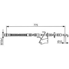 1x ORIGINAL® Bosch Bremsschlauch Vorne, Rechts für Citroën C5 III Break C6 C5