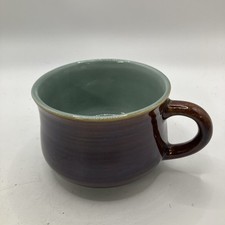 RED WING VILLAGE POTTERY GREEN COFFEE CUP VINTAGE