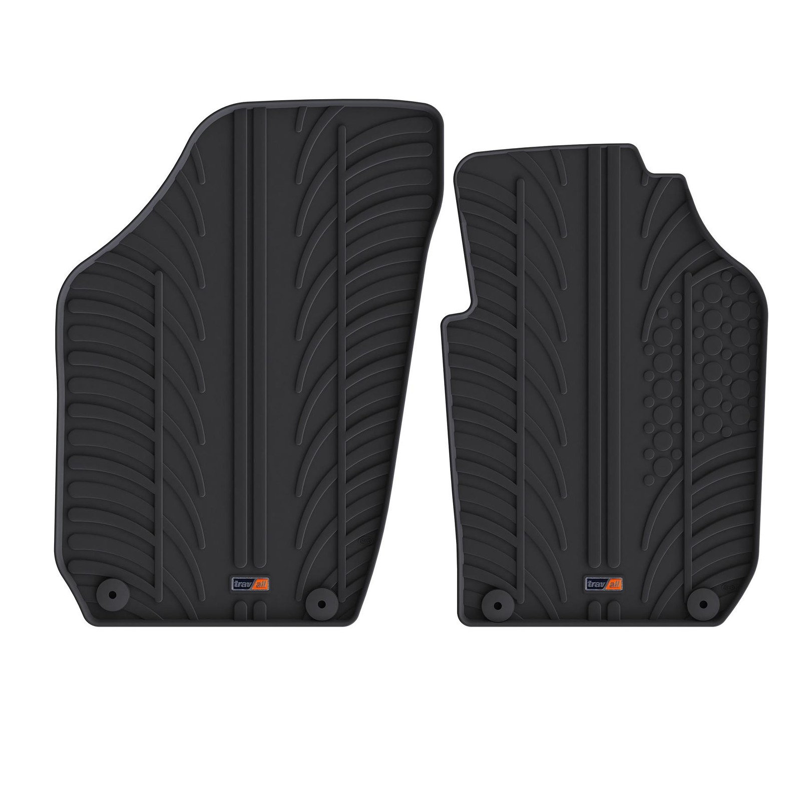 TRAVALL All Weather Floor Mats for Skoda Roomster 2007-10 Premium Black Rubber