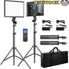 LED Video Light Panel Bi-Color 3000K-8000K Dimmable Photography Lighting 2 Packs