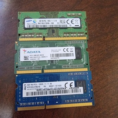 Samsung/ADATA/Kingston 12GB (3x4GB) DDR3L PC3L-12800 SO-DIMM Laptop RAM Kit