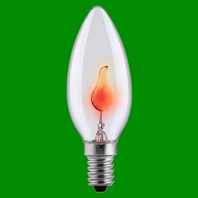 12x 3W klare flackernde Flamme Kerze Glühbirne SES E14 kleine Schraube Deko Lampe