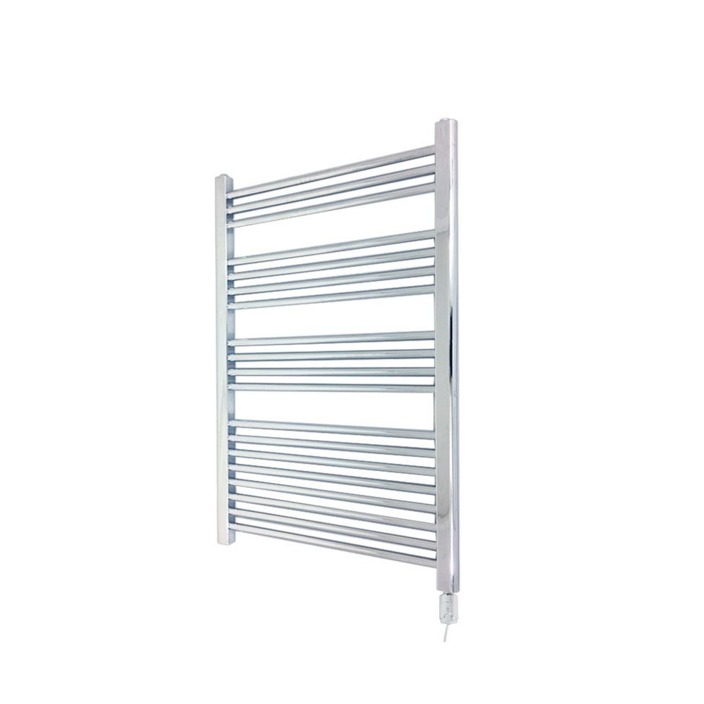 Straight Chrome Electric Towel Rail Thermostatic 300W Element 600mm x 1000mm