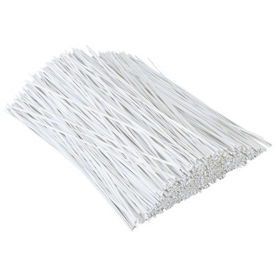 1000 pcs 6 inch White Cable Twist Ties Plastic Twist Ties with Rugged Metal I...