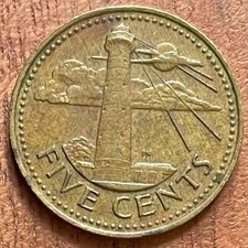 Barbados 5 Cents 1973 - South Point Lighthouse