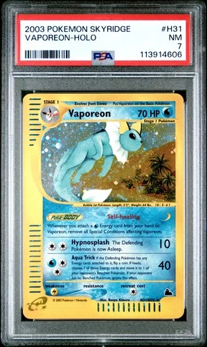 PSA 7 Vaporeon Holo H31/144 Skyridge Pokemon