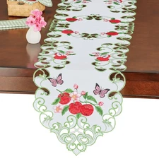Apples and Butterflies Embroidered Table Linens