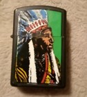 Vintage Swing Top Black Copper Lighter Sparks Native American Indian  — photo 1