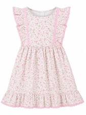 American Girl LoveShackFancy Girls 6 Floral Ruffle Lace Bow Cottagecore Dress