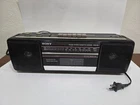 VTG Sony CFS-210 Sound Rider Boombox AM/FM Cassette Tape Black Tested & WORKS