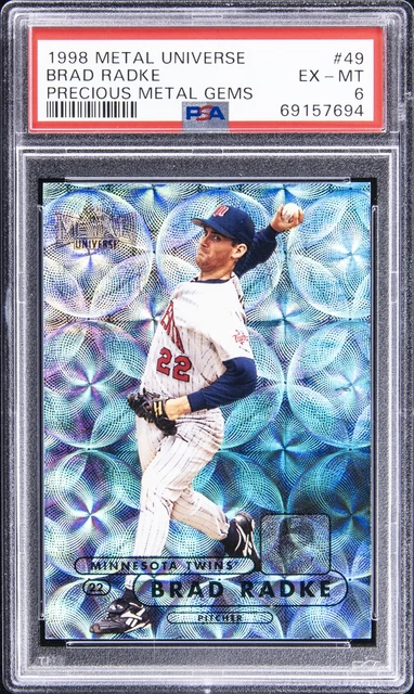 1998 SKYBOX METAL UNIVERSE EDELMETALL GEMS #49 BRAD RADKE 16/50 PSA 6
