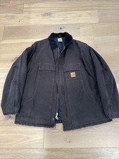 Carhartt C26 DKB Jacket Mens 2XL Brown Duck Canvas Artic Quilt Lined Workwear