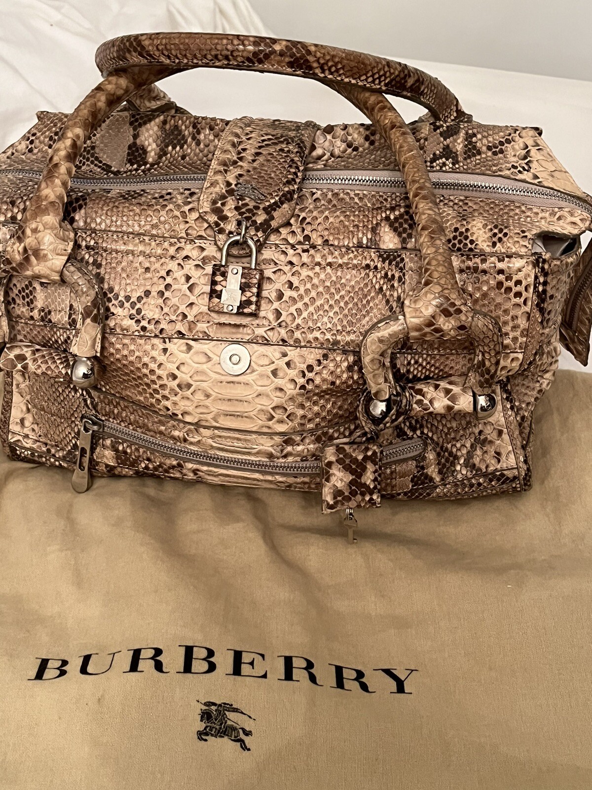 Burberry Limited Edition Python Design Leather La… - image 10