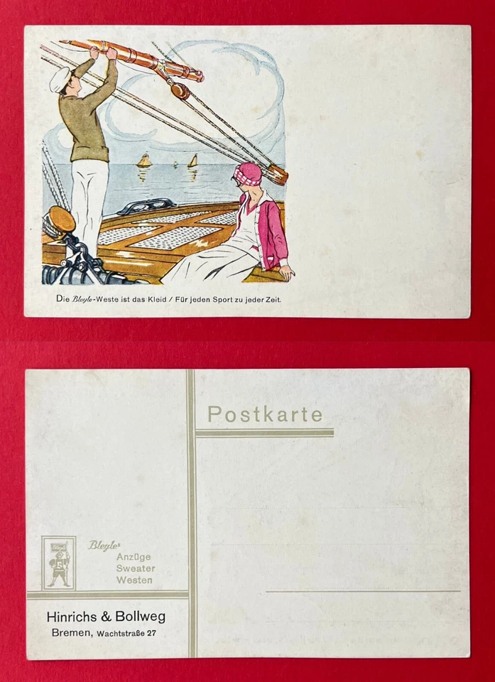 Reklame AK BREMEN um 1930 Hinrichs & Bollweg Bleyle´s Anzüge Westen    ( 152821 - Bild 1 von 1