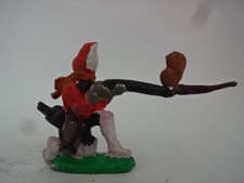 Stara cynowa figurka / Waterloo / Francuz na kolana strzelający / wariant kolorystyczny 2