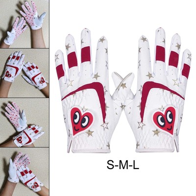 1 Paar Kinder Golfhandschuhe Premium Leder für Junior Link Rechtshänder Mädchen