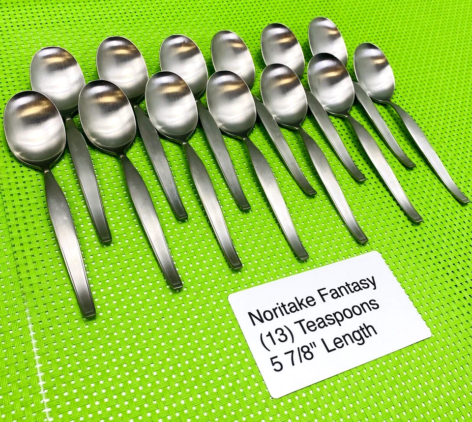 Noritake 18-8 Acero Inoxidable Japón - FANTASÍA 13 Cucharaditas 5 7/8" Longitud. Satén Foto 2 de 4