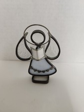 Stained Glass Iridescent White/Bluish Choir Singing Angel with Halo 4" Tall