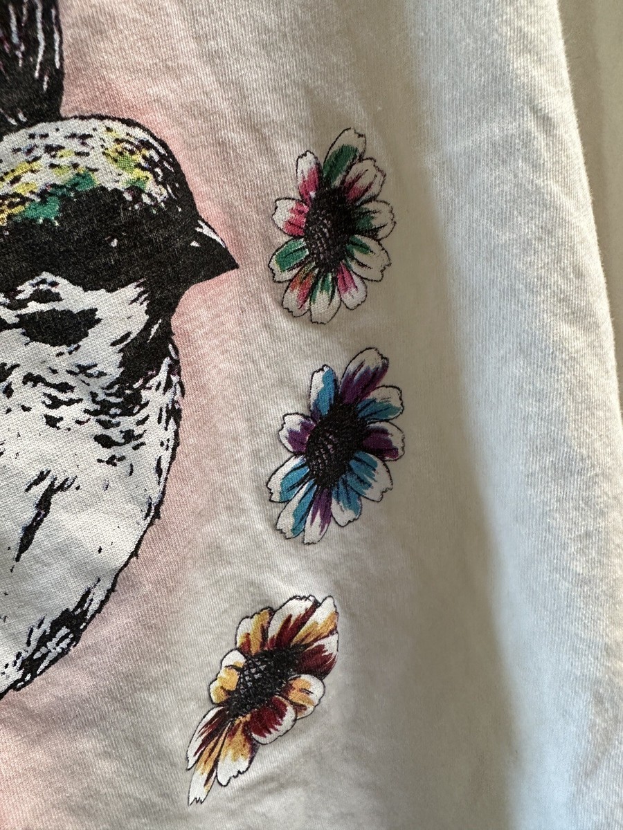 STELLA MCCARTNEY LONG SLEEVE BIRD AND FLORAL T SHIRT SZ 14