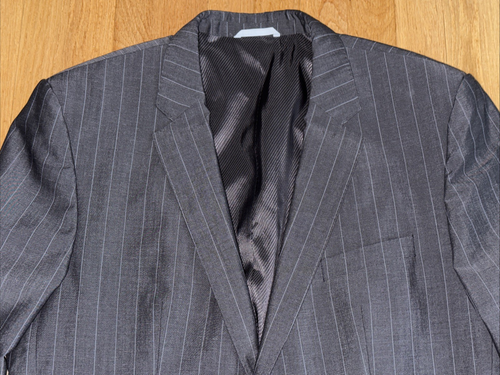 Hugo Boss Pinstripe Wool Mohair Two-Piece Suit Men's Size 44L Gray Pinstripe - Picture 4 of 24