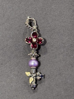 Barbara Bixby Sterling Silver & 18k Key Enhancer Pendant Charm New Complete Box